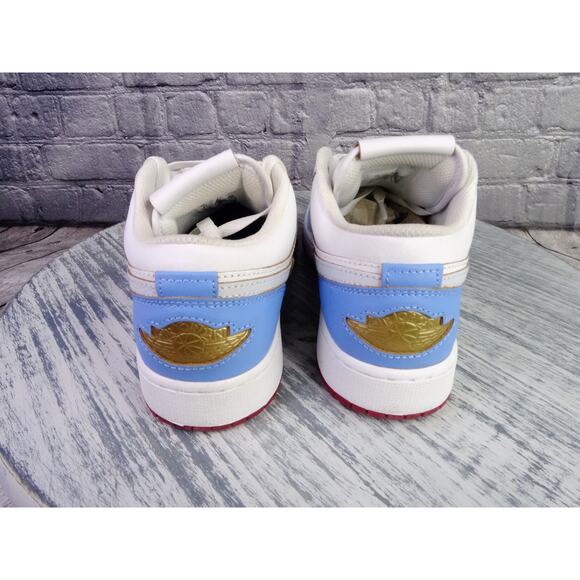 Air Jordan 1 Low SE GS White/Game Royal-White Youth 7Y Women 8.5 VNDS Excellent - Picture 6 of 16